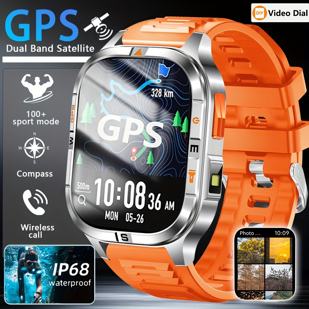 COIUSOR New 2.01-inch GPS Smart Watch, wireless call sync SMS alerts, GPS Positioning, Compass, Altitude, Air Pressure, 3D Dly Video Watch Face, 100+ sports modes Smartwatch for Fitness Tracking, for iPhone and Android mobile