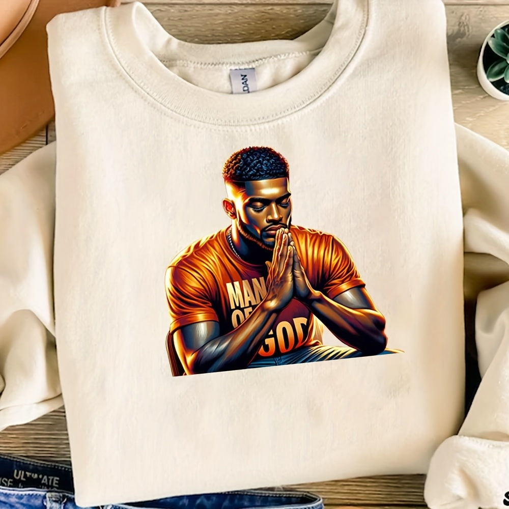 Pray Men Theme - T-Shirt Iron On Patches Decor - 6pcs/Set Thermo Heat Transfer Sticke - DIY Washable Print-On