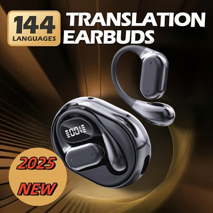 2025 NEW style [Real-Time Translator on-ear Earbuds] Real-Time 2-Way Language Translator none-in-ear Earbuds | 144 Languages, Portable Translation Headset with APP for Music & Calling, for iOS for Android,for Christmas gift