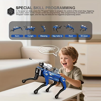Intelligent Robot Dog, Can Launch Soft Bullets, Spray Water Mist, Sing And Dance, Programmable, Intelligent Voice Interaction, Handshake, The Best Playmate For Children, Cool AI Robot Dog, Dancing Robot Dog, Suitable For Both