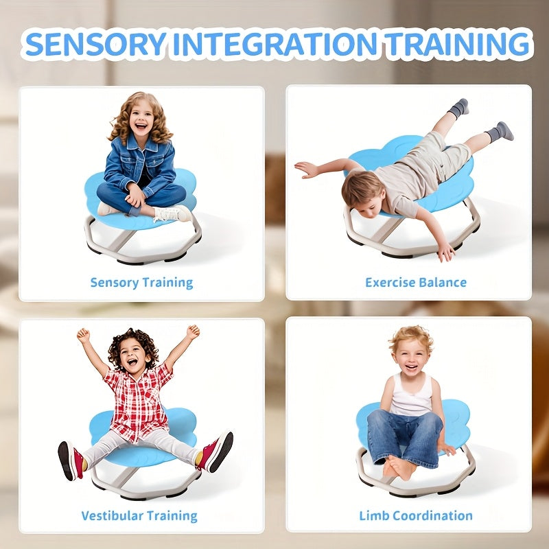 Kids Swivel Chair | Kids Sensory Spinning Chair for Autism | Body Coordination Training Chair | Cat Claw Shaped Non Slip Sensory Toys 360° Spinning Chair for Kids Aged 3+ | Back to School Supply