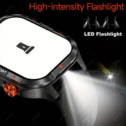 COIUSOR Men's & Women's Heavy-Duty Smart Watch with 1000mAh Battery, IP68 Waterproof, 2.01" HD IPS Display, ic, -like Compass & Wireless 5.3 - Rugged Outdoor Smartwatch for,, -Grade Fitness Tracker
