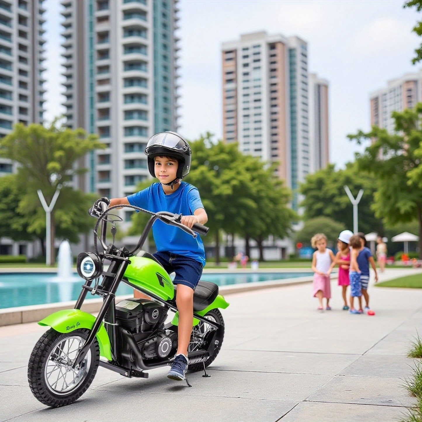 24V Electric Kids Dirt Bike, 250W Electric Motorcycle w/LED Light, Seat- Two Speed Max Up to 14MPH & 60 Minutes Continuous Motorbike Ideal Christmas Gift Birthday Gift for Boys Girls