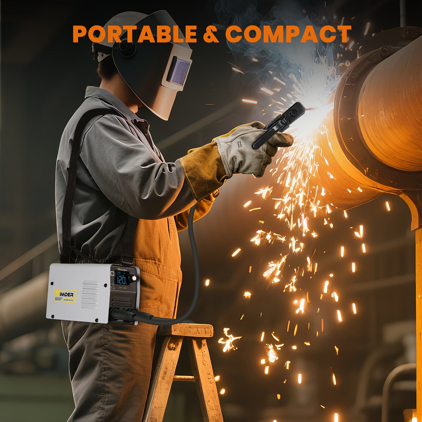 2in 1, 120A Stick Welder And 80W Plastic Welder Portable Inverter MMA ARC Welding Machine with Digital Display, Hot Stapler for Plastic Repair, 110V Welder for Car Repair, Home Maintenance
