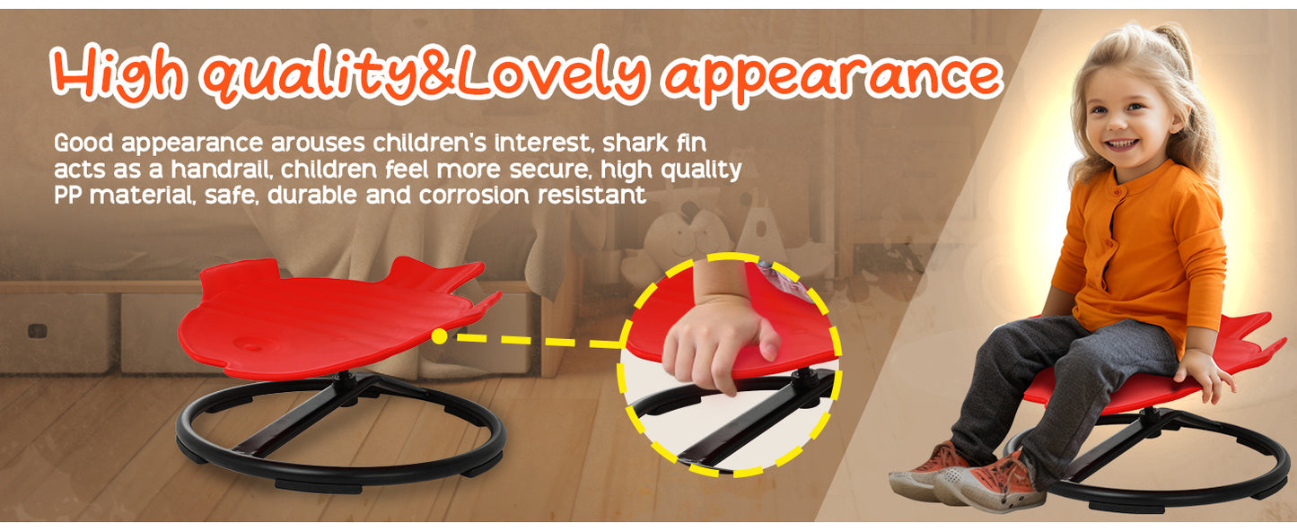 GCCSJ Spinning Chair for Kids Sensory, Kids Swivel Chair, Kids Sensory Swivel Chair, Sit and Spin for Autistic Child, Red Non-Slip Metal Base Spin Sensory Chair, Improving Child'S Brain Development
