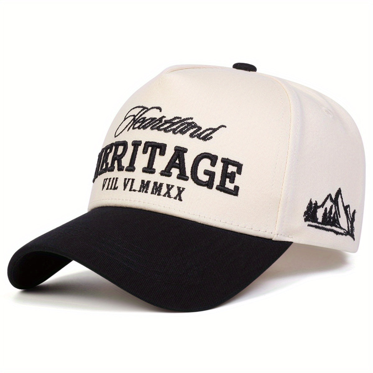 Men'S Heritage Heritage Baseball Cap - Adjustable Snapback, Lightweight Polyester, 5-Sided Design with Embroidery, Ideal for Spring & Autumn Outdoor Activities, Beach Vacations, and Casual Wear, Casual Cap | Embroidered Cap |