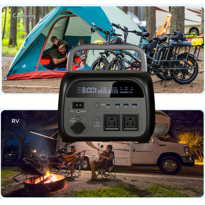 345Wh 500W Portable Power Station (100W Solar Panel Sold Separately) | LiFePO4 Battery, UPS Function, 2x110V AC Output | Power for Camping Gear, Garden/Yard Decor, Party Decorations, Christmas Lights | Solar Generator, Emerge