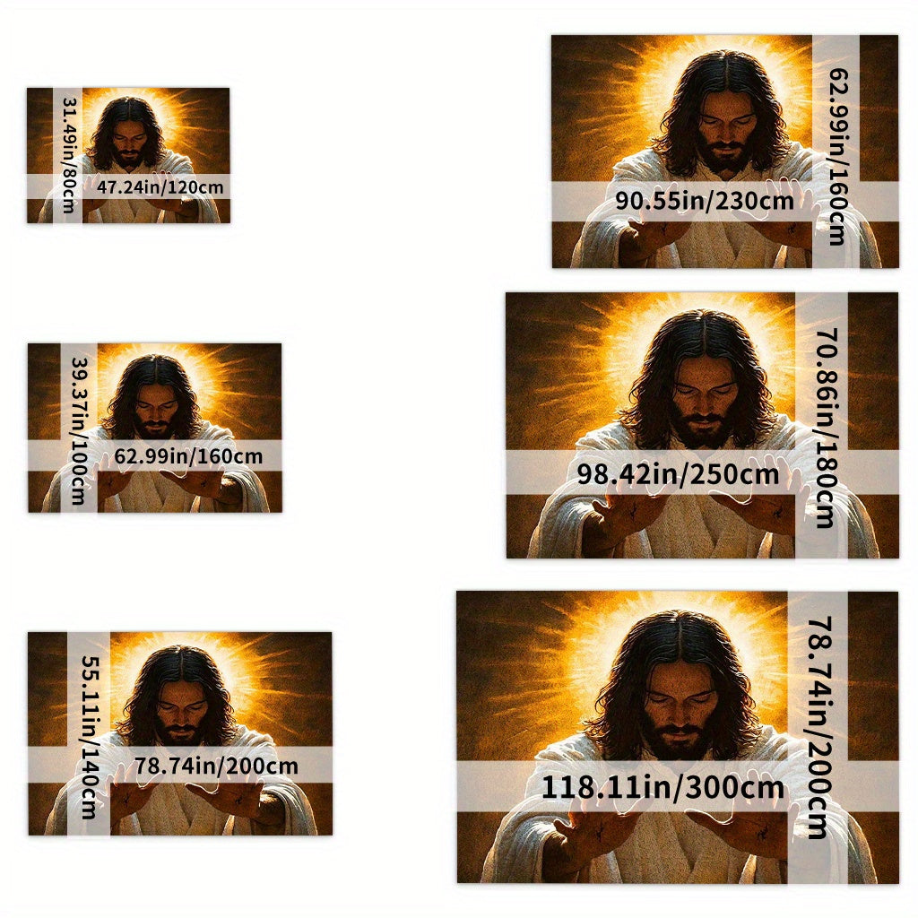 Large Christian Floor Mat - Christ Religious Mat - Christ Design - Non-Slip Backing - Machine Washable Soft Mat - for Living Room, Bedroom, Kitchen