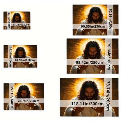 Large Christian Floor Mat - Christ Religious Mat - Christ Design - Non-Slip Backing - Machine Washable Soft Mat - for Living Room, Bedroom, Kitchen
