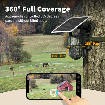 4pcs 4G LTE Hunting & Security System with 0.2s Instant Trigger, 2K Live View/Real-Time Alerts, Built-in SIM (7-Day Free Data), Waterproof Outdoor Trail Cameras, App Control, Pan/Tilt, Night Vision & Two-Way Audio