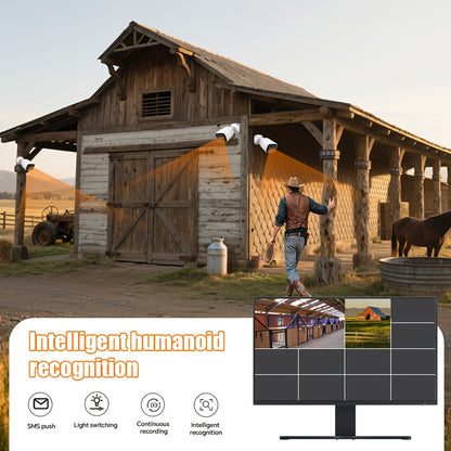 POE gun camera, 8-megapixel camera, full-color night vision, human body detection and one-way audio, outdoor video surveillance camera, RTSP/108°/2.8/mm, IP67 metal shell camera, wired network port connected to NVR, Christma