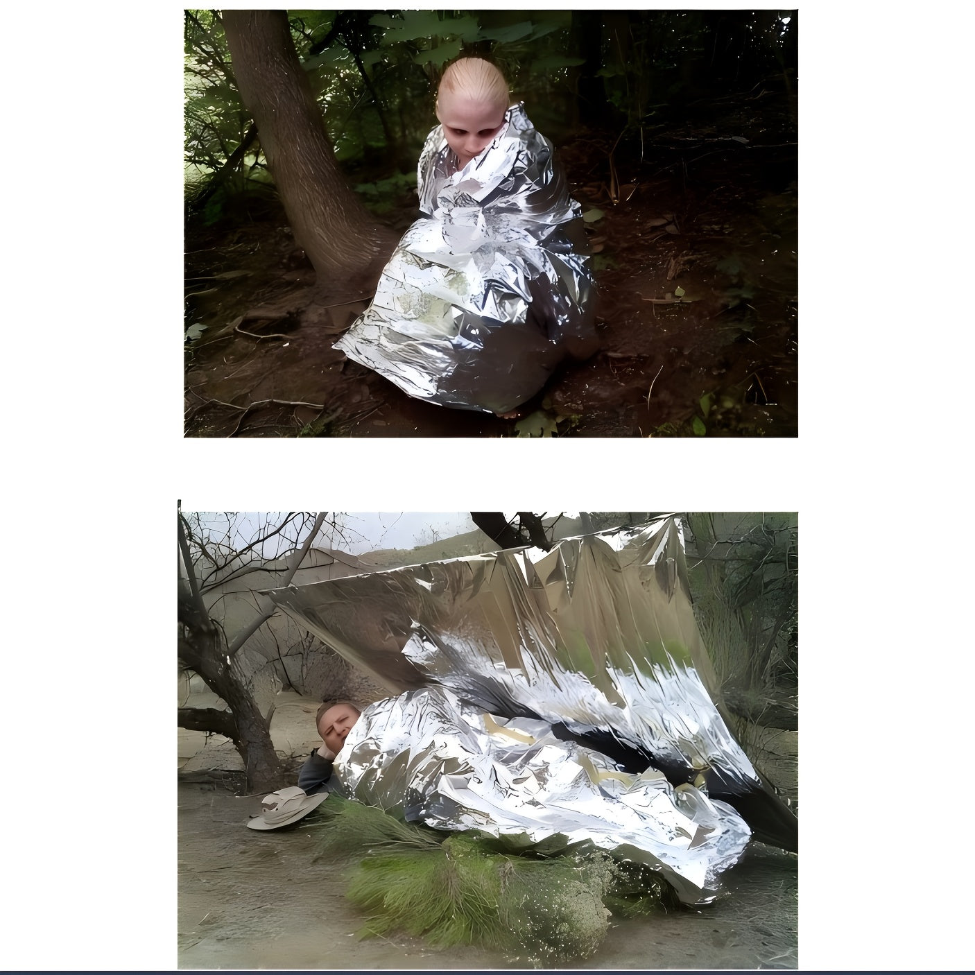 15pcs Family Pack Thermal Insulation Blanket, Double-Sided Film Insulation Blanket, Suitable for All Seasons, Hiking Rescue and First Aid Space Efficiency Survival Equipment, W, Z, Thermal Blanket, Survival Kit, Camping Equip