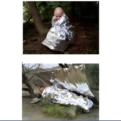 15pcs Family Pack Thermal Insulation Blanket, Double-Sided Film Insulation Blanket, Suitable for All Seasons, Hiking Rescue and First Aid Space Efficiency Survival Equipment, W, Z, Thermal Blanket, Survival Kit, Camping Equip