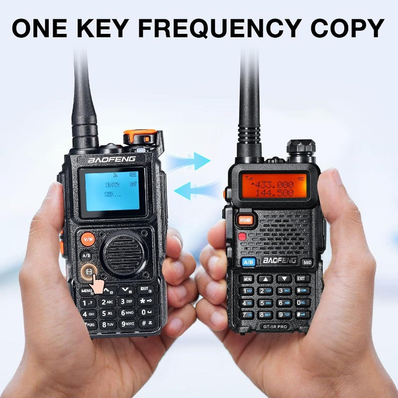 BAOFENG K6 Tri Band Handheld Ham Radio Full Kit 5W Two Way Radio UHF VHF 1 25M NOAA FM Air Receiver 2600mAh Battery Type C Charging Speaker Mic Programming Cable Chirp Compatible 2 Packs