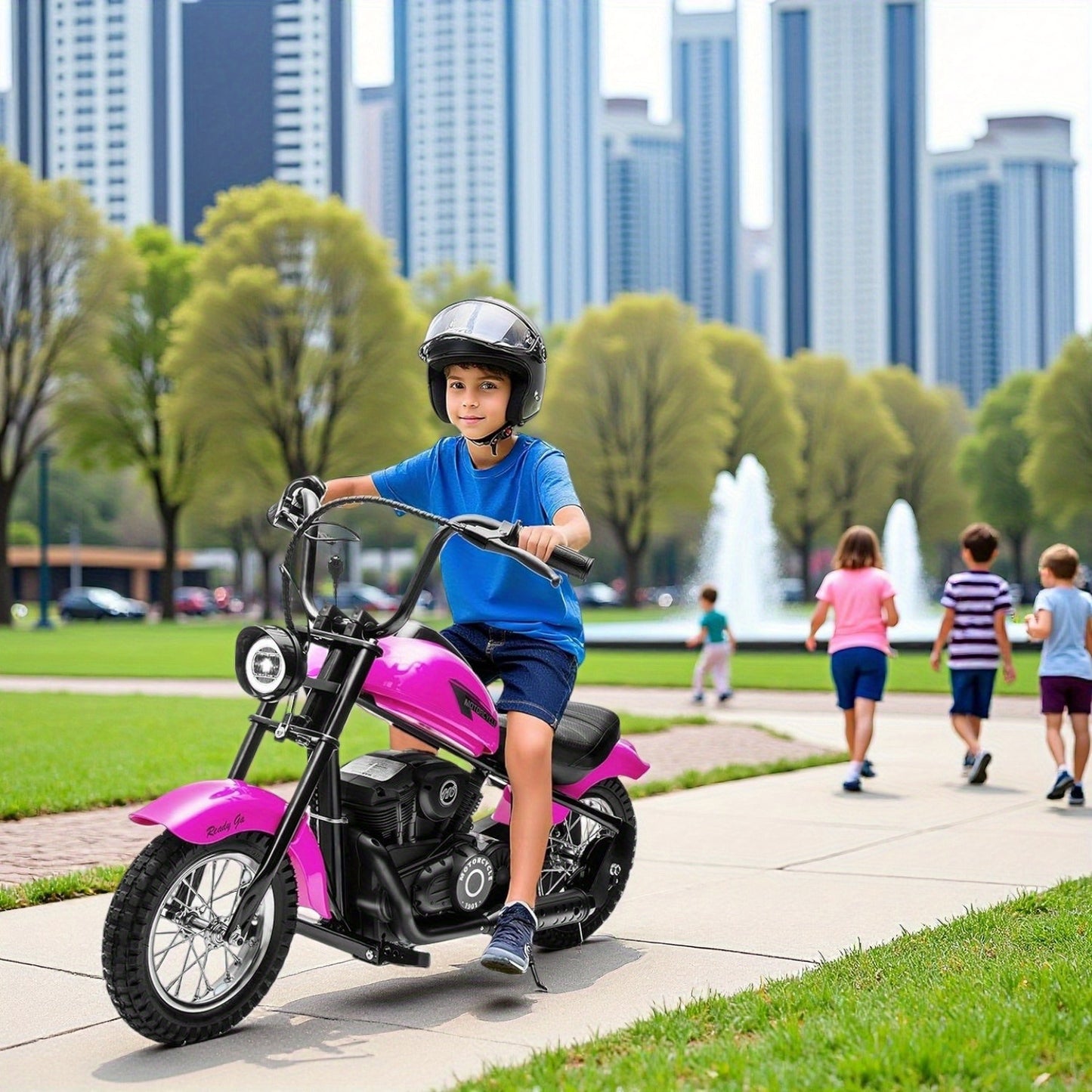 24V Electric Kids Dirt Bike, 250W Electric Motorcycle w/LED Light, Seat- Two Speed Max Up to 14MPH & 60 Minutes Continuous Motorbike Ideal Christmas Gift Birthday Gift for Boys Girls