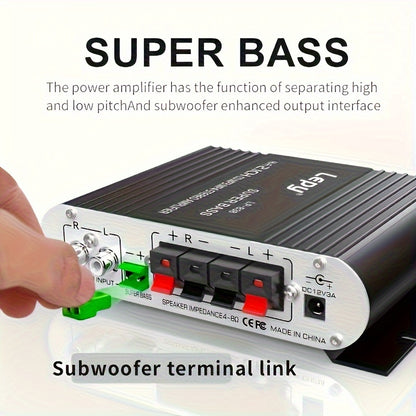 A 600W High-Power 2.1 Channel Amplifier with Hifi Stereo, Featuring Bass Enhancement And Treble Control, 3.5Mm Input, Suitable for Car Speakers, Home Theaters, Computers, And Tvs