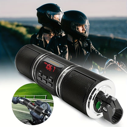 Wireless Motorcycle Audio - Motorcycle ATV Stereo Speakers - Handlebar Mount MP3 Music Player Audio Amplifier - AUX-in, USB, TF card, FM Radio
