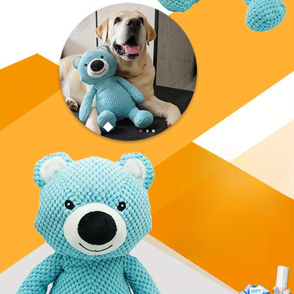 1pc Large Bear Design Dog Plush Toy, Pet Grinding Teeth Squeaky Toy, Durable Chew Toy For Dog Interactive Supply