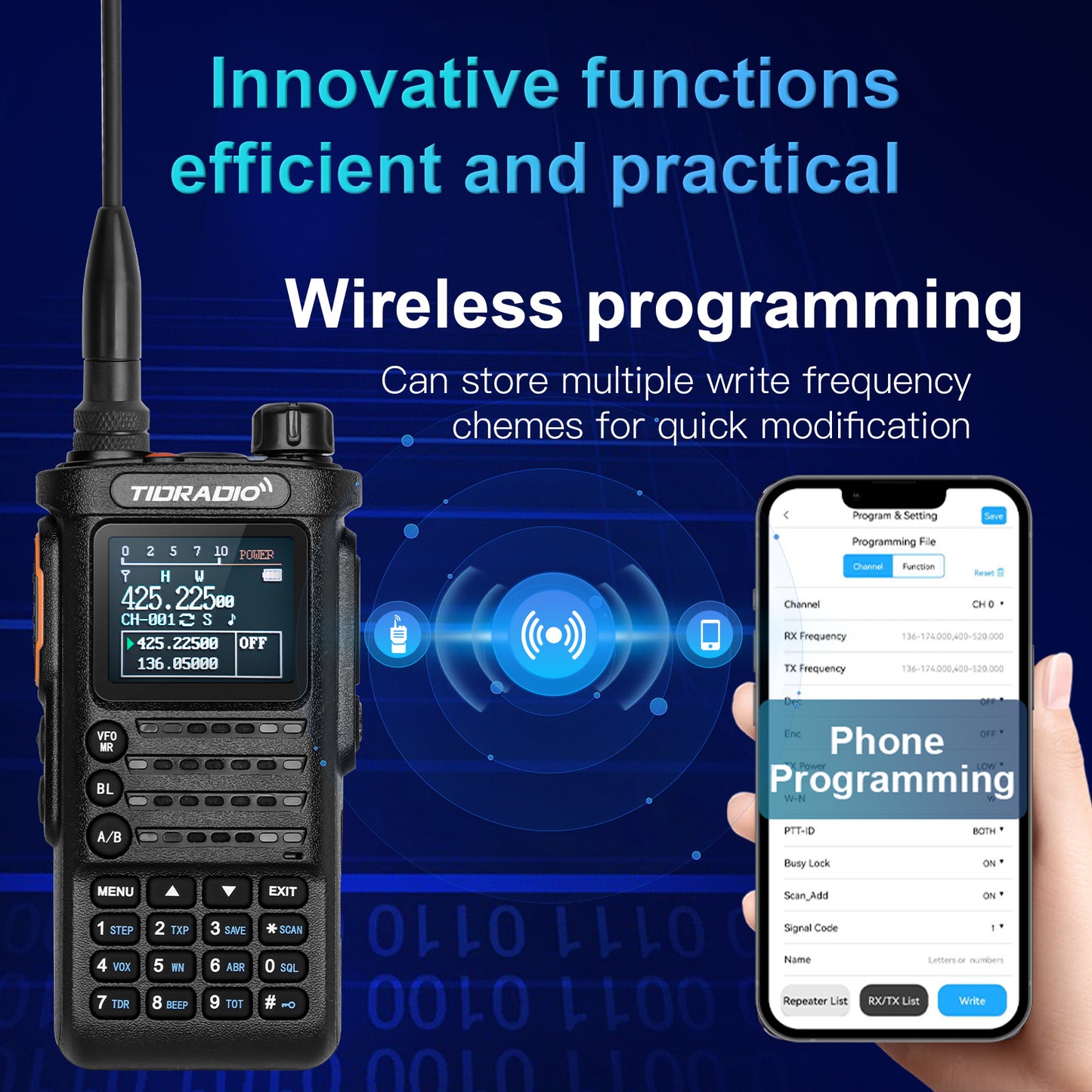 TIDRADIO TD-H8 2nd Gen 10W High-Power Handheld Two-Way Radio - 2500mAh Long-Lasting Battery, UHF Frequency 136-174MHz, 5000 Channels with Repeater List, FM Radio & Compatible, -Powered for Ham/GMRS/Radio Use, Durable Walkie T