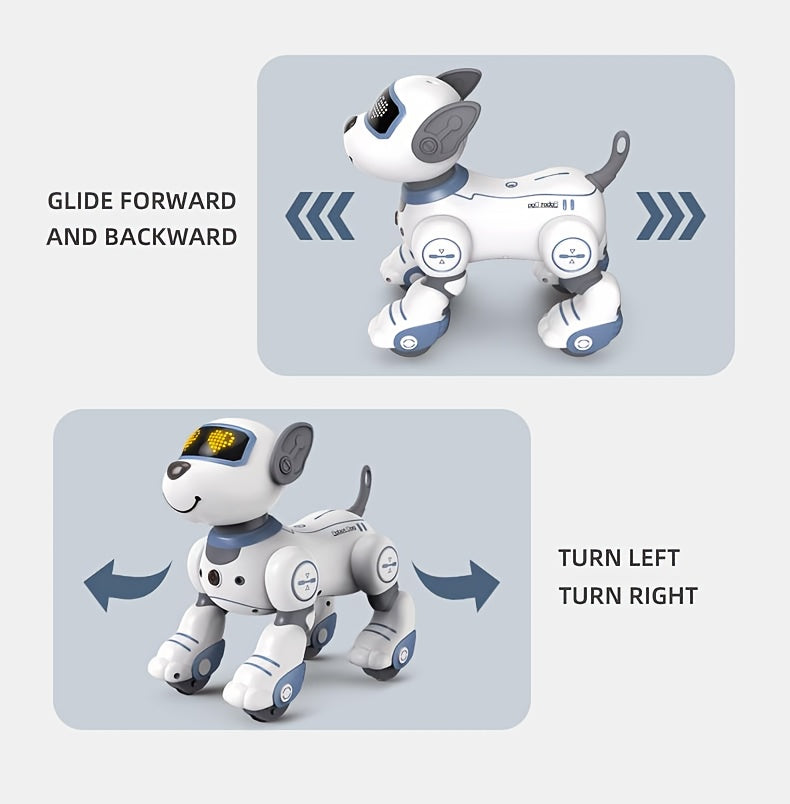 GRAXGROW Funny RC Robot Electronic Dog Stunt Dog Voice Command Programmable Music Dance, Infrared Remote Control Robot Dog for Kids Toys Ages 3+ Boys And Girls for Birthday Gifts, Entertainment, Interactive Play, Fun Robot, P