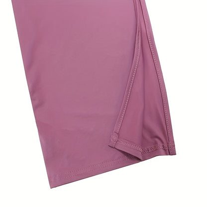 Sexy Mauve One-Shoulder Bodycon Maxi Dress with High Slit - Evening Gown, Party Wedding Prom Dress, Machine Washable Thigh-High Split Dress for Spring/Summer Events (Stock Available)