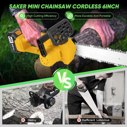 12 Inch Wireless Electric Chainsaw, Equipped With Large Capacity Battery And Fast Charger, Brushless Motor, Portable Handheld Pruning And Shearing Machine, Suitable For Home And Gardening Use