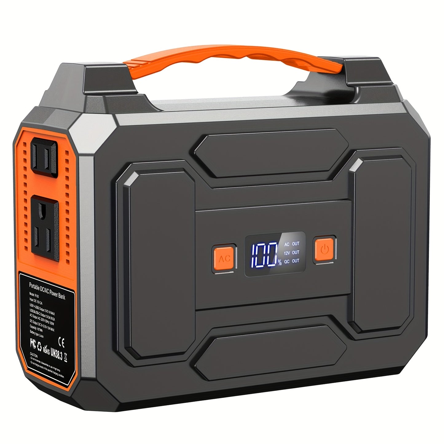 300W/100W Portable Power Station Solar Generator, (Solar Panel Optional), 146Wh/260Wh/296Wh High Capacity Battery Pack, With 2x 110V AC Outlet, DC USB C Port, LED Light, Power Bank For Outdoor Camping Hiking Road Trip Cycling