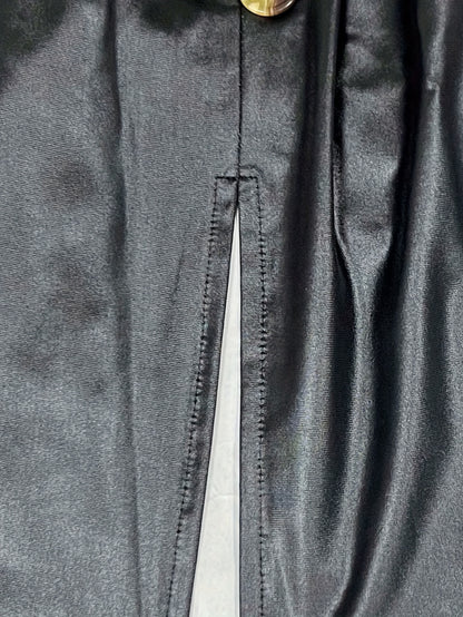 [Sexy Slit Dress] Women'S Solid Color Bodycon Hot Dress with a Stylish Belt, Fitted Long Sleeves, And a Sexy Side Slit, Mid-Length.
