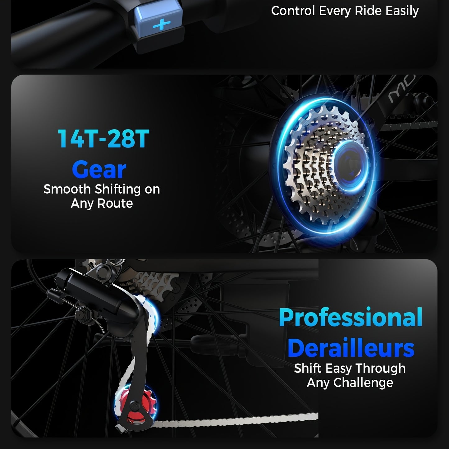 G26 749W/500-750W Peak Motor Electric Bike for Adults - 55-Mile Range 25 MPH Heavy-Duty E-Bike, 26" All-Terrain Tire-like Carbon Wheel, 480Wh Removable Battery, 7-Speed & Front Suspension, White/Black ( Plug) - Ebike for Comm