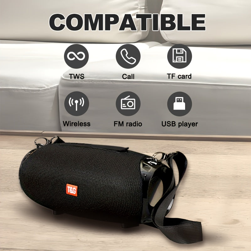 Portable Wireless Speaker - TG534 with Dual Speakers - TWS Stereo Hi-Res Audio - Hands-free Call/FM/TF Card/U Disk - Connect to Mobile Phone/Tablet/TV - Support Plug-in Card U Disk - Compatible with TF Card/USB Drive/FM Built