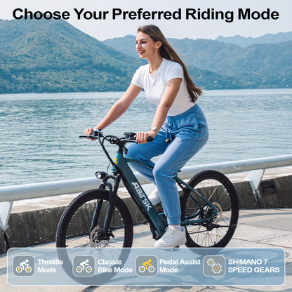 Aairsk Electric Bike 26inch, 25Mph Speed & Peak 748W Motor, 40 Miles Range &13Ah/10Ah Removable Battery, 21-Speed & Dual Suspension, Adult Teen Ebike Electric Mountain Bike, Electric Bike for Women, Electric Bikes for Men, Da