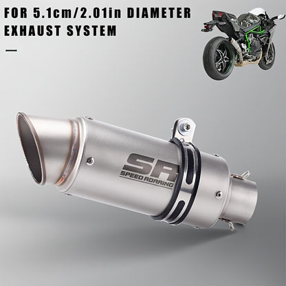 Universal 51mm caliber motorcycle exhaust tailpipe for Honda for Kawasaki and other motorcycles, made of stainless steel material with high performance and high temperature resistance. Motorcycle parts and accessories