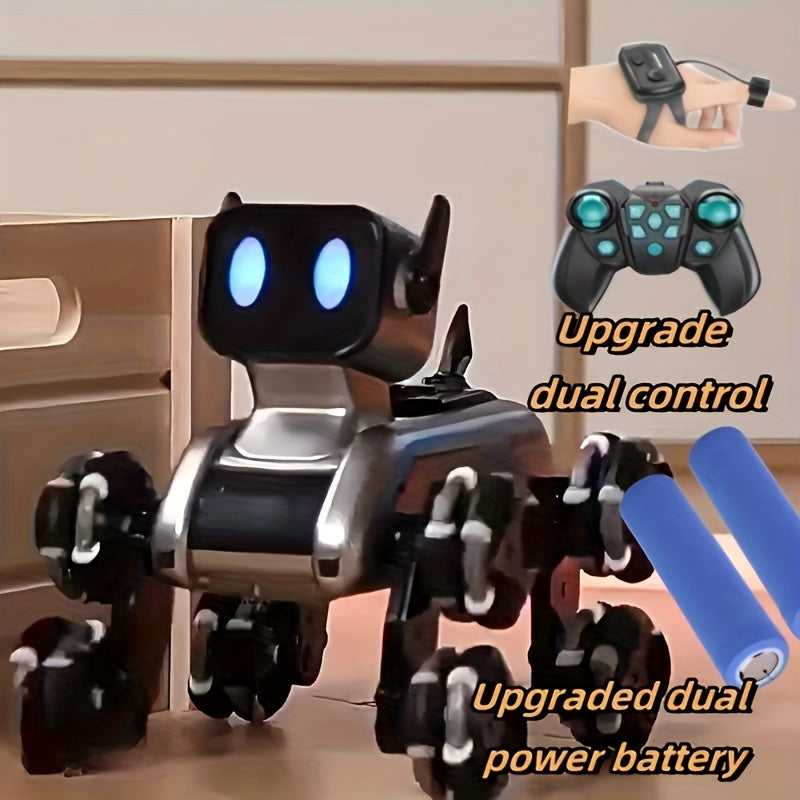 8WD Robot Dog, Dual-Electric Dual-Control, Intelligent Mechanical Dog with Swing Arm, Deformation, Climbing Car, USB Charging, Infrared Sensor, Rechargeable Battery, ABS Material, for Pets & Children, Holiday Gift Idea