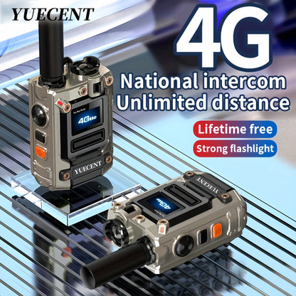 YUECENT 4G PTT PoC Smart Walkie-Talkie - -Controlled Two-Way Radio with One-Click Group Calling, Nationwide Coverage, Compatible with /, - (No SIM/E-SIM) for Hunting, Camping, Outdoor Teams & Large