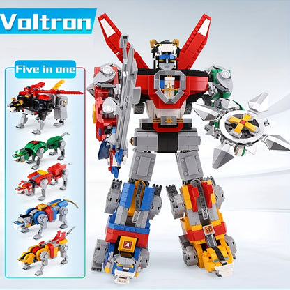 2321pcs VoltronUltimately IDEAS MOC Building Blocks Set - 5-in-1 Transforming Robot & Lion, with Poseable Arms, Head, Chest, Shoulders, Legs - Compatible with other major building blocks - Advanced Construction Set for Adults