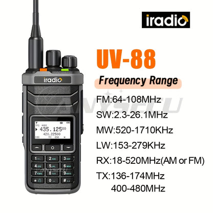 UV-88:U/V Multi -BandMulti-function Two-Way Radio, AM/FM Aviation Band Rx, Cross-Band HT, 1024 Channel Groups, Pressure Resistant