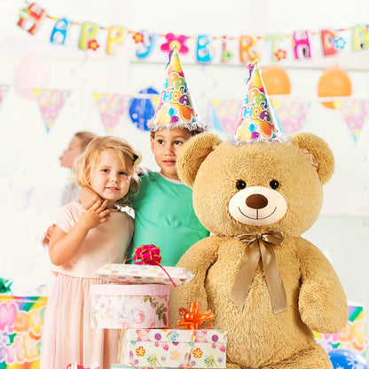 MorisMos Giant Teddy Bear Stuffed Animal 4ft, Big Teddy Bear Plush For Shower, Life Size Stuffed Bear Gifts For Kids, Girls, Girlfriend, Women On Valentine, Christmas, Birthday, Light Brown