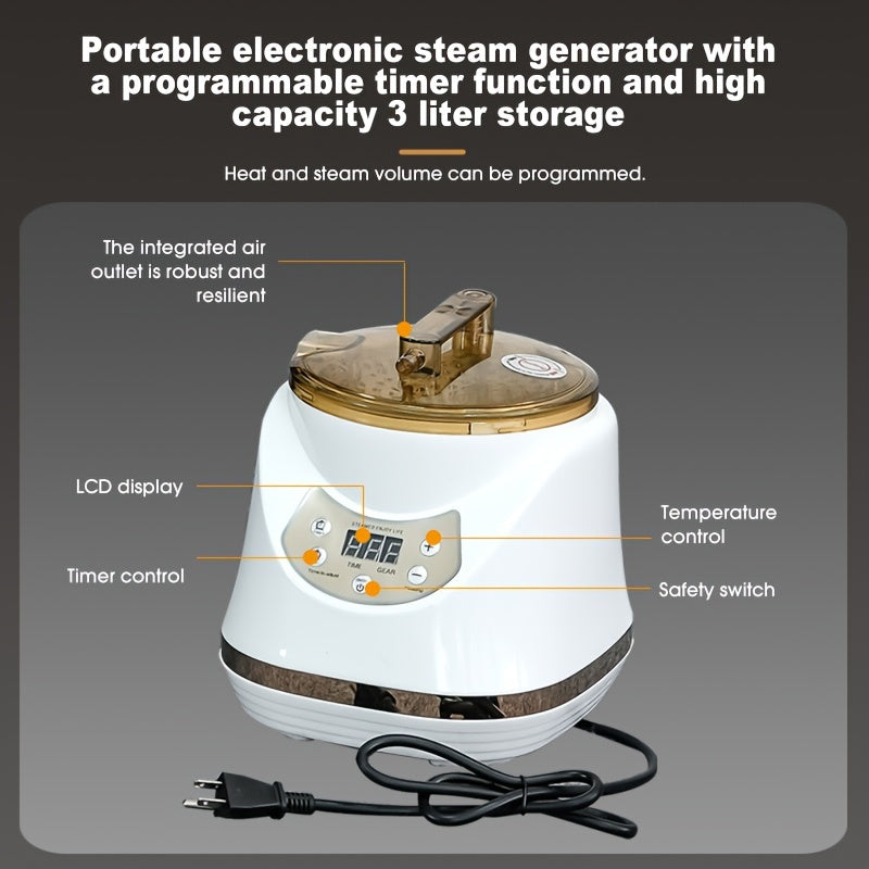 Home Portable Full Body Sweat Box Sauna Room Pentagonal Sauna Tent Gym With 1500W 3L Steam Pot Remote Control Chair