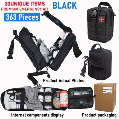ROORUNS 152/338/363-Ultimate Tactical First Aid Kit with IFAK Pack - Portable & Durable Outdoor Emergency Gear for Hiking, Camping, Hunting, Car, Yacht