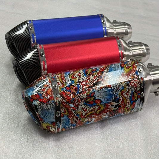 High-Performance Aluminum Exhaust Pipe, Equipped with Mounting Brackets And Additions - a Streamlined Design Suitable for Street Motorcycles, Essential for Motorcycle Modifications, Scooter Upgrade Parts