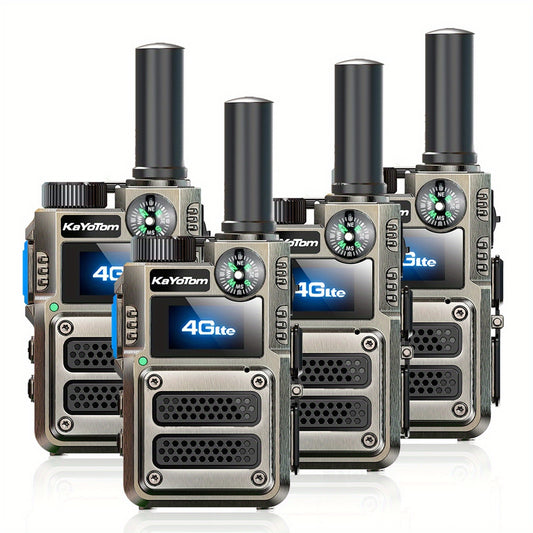 2 Global Walkie-Talkies with Unlimited Range Communication 5000 Kilometers Long-Distance Radio. Three-color Lights Can Be Switched. Compass-style Handheld. PoC Rechargeable. Multi-functional Two-way Communication with High-qu