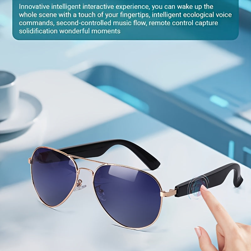 2025 AI Translation Glasses: Real-Time 100+ Languages, Wireless Wireless, Built-in Mic/Speaker, HD Voice & Music, AI Voice Control, Camera, Blue Light Protection, Magnetic Charging, Dual Sound - Stylish for Office, Fitness, H