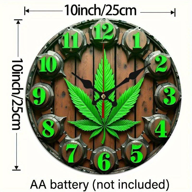 The 2D Plane "Welcome to Our Joint Space And Relax!" Four-Leaf Clover-Themed Wall Clock Features a Silent Quartz Movement. It Is an Ideal Choice for Wall Decoration, an Excellent Gift for Birthdays, Christmas And Halloween