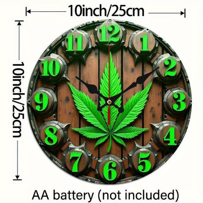 The 2D Plane "Welcome to Our Joint Space And Relax!" Four-Leaf Clover-Themed Wall Clock Features a Silent Quartz Movement. It Is an Ideal Choice for Wall Decoration, an Excellent Gift for Birthdays, Christmas And Halloween