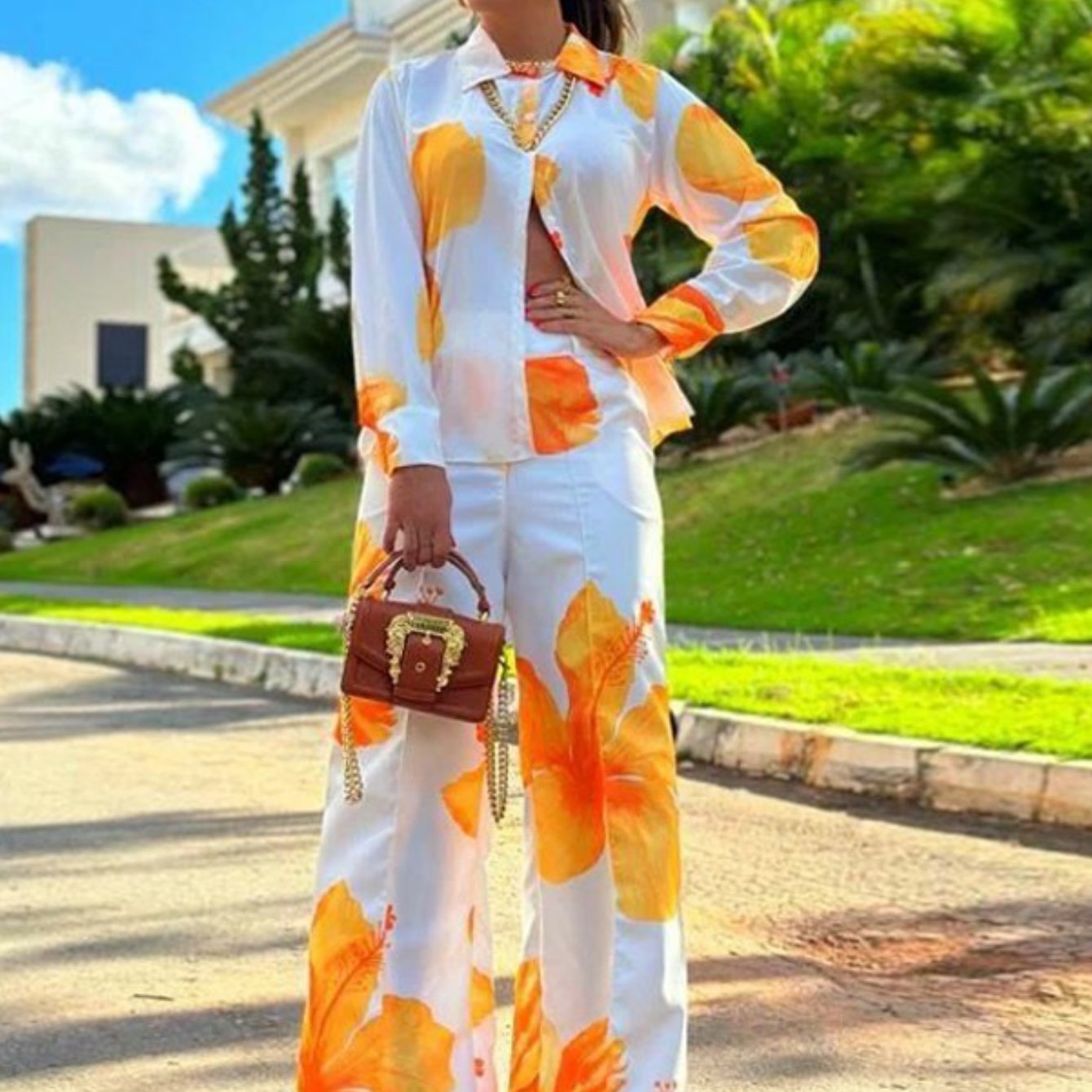 HERTALKWomen's fashion suit Zebra pattern long sleeve cardigan shirt trousers Women's new two-piece summer