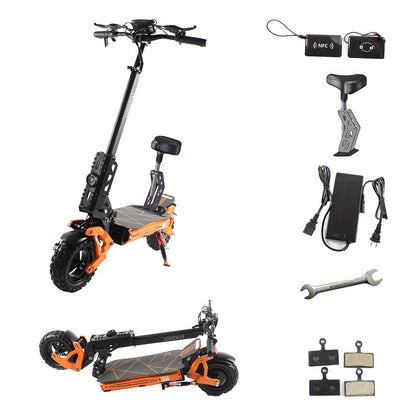 Adult Electric Scooter with 37-Mile Range, 11'' All-Terrain Offroad Tires & Dual Brakes - Foldable E-Scooter with Absorption, LCD Display, /NFC, 2-in-1 Power (/) for Commuting, Long Range Riding (Heavy