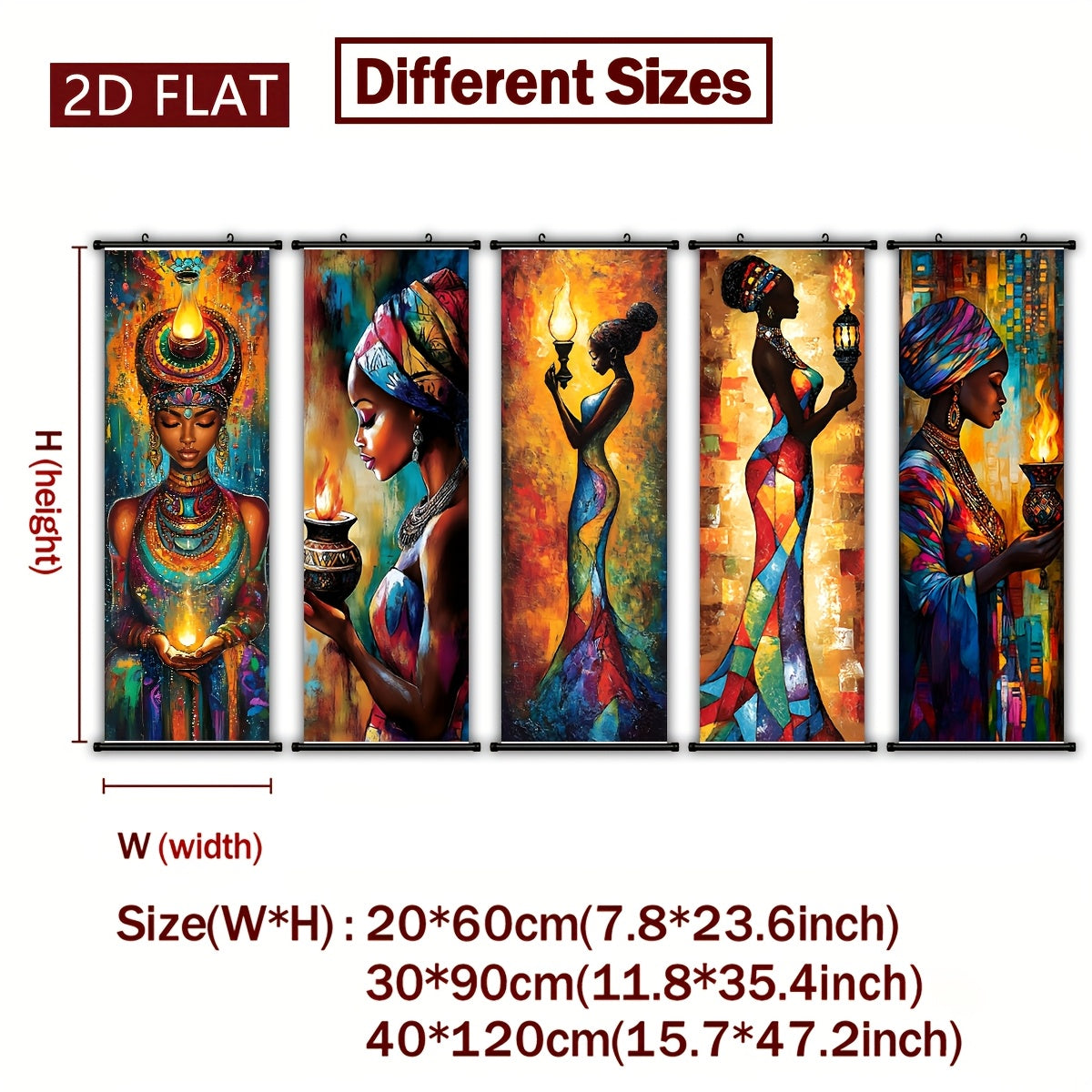 Positive And Lively Style 2D/Flat-5pcs Set of Decorative Canvas Paintings with African Tribal Features, with Plastic Frame Hooks, Easy to Hang, Suitable for Corridor And Living Room Wall Decoration, Art Works, Home Gifts, 2D