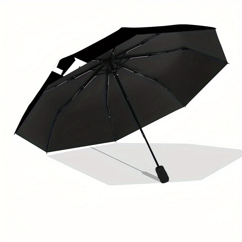 All Blacks Automatic Folding Umbrella - 8-Rib Durable Windproof Portable Travel Umbrella with Sleek Black Design & "All Blacks" Logo, Ideal for Holiday Gifts, Outdoor Umbrella, Modern Accessory, Sturdy Handle
