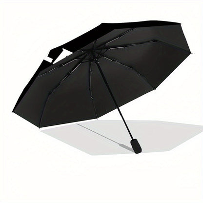 All Blacks Automatic Folding Umbrella - 8-Rib Durable Windproof Portable Travel Umbrella with Sleek Black Design & "All Blacks" Logo, Ideal for Holiday Gifts, Outdoor Umbrella, Modern Accessory, Sturdy Handle