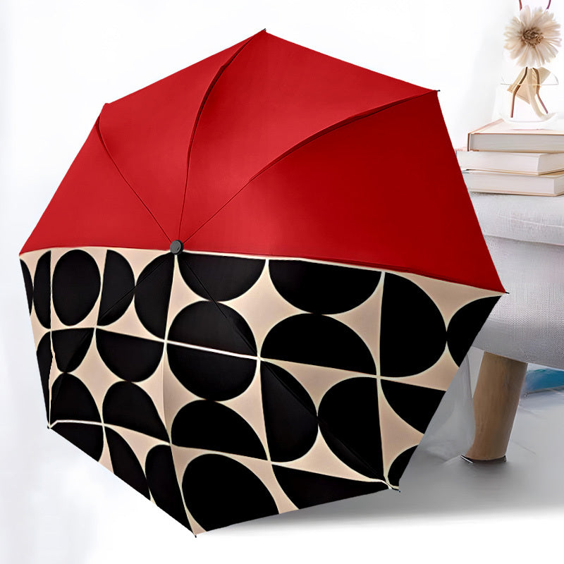 1pc Automatic Open/Close Umbrella with Auto - Red/Black/Beige/, Portable Folding Umbrella with, Windproof, for Travel, Formal & Casual Events - Ideal Gift for Women/Men - Durable Automatic Umbrella, Travel Essential, Abstract